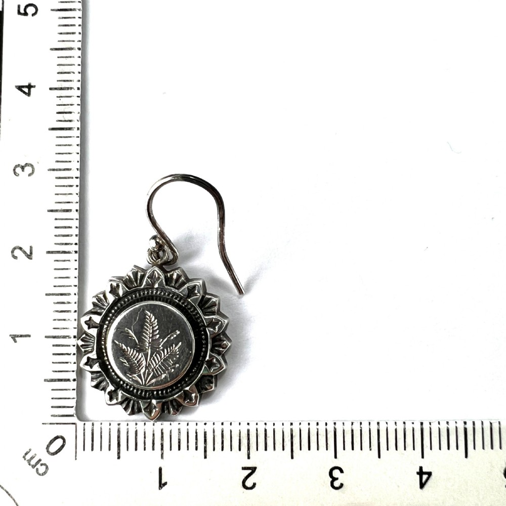 Victorian Aesthetic Period Botanical Mismatch Silver Earrings View V