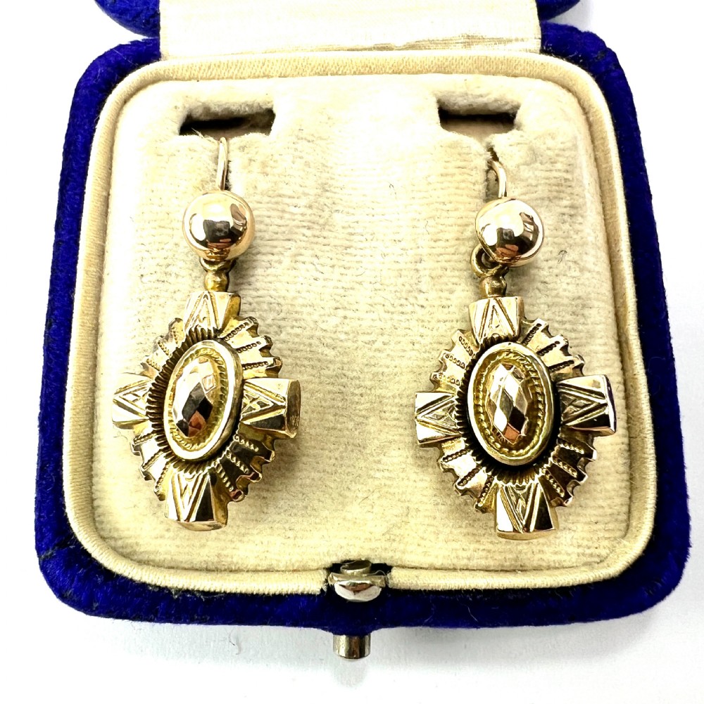 Victorian 9CT Gold Drop Earrings