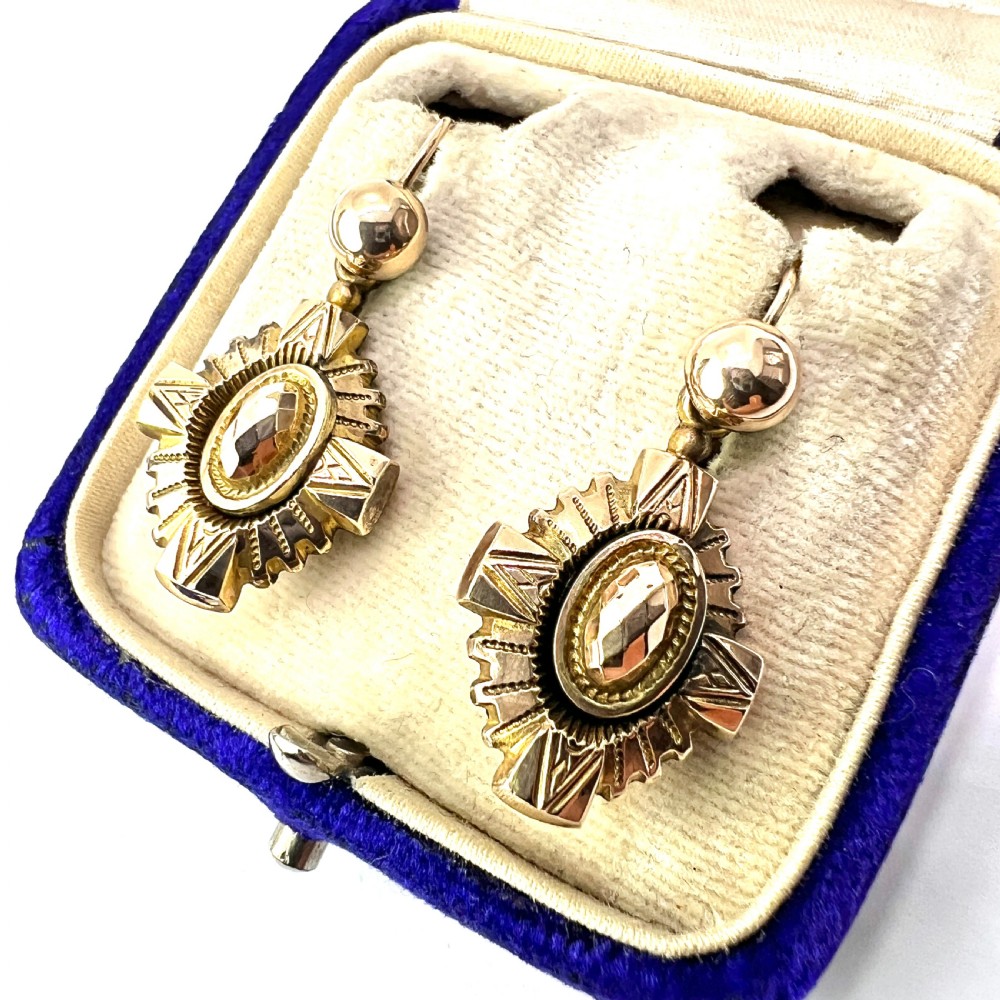 Victorian 9CT Gold Drop Earrings View II