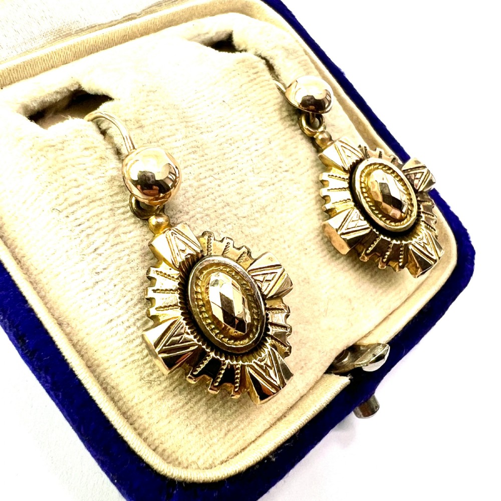 Victorian 9CT Gold Drop Earrings View III