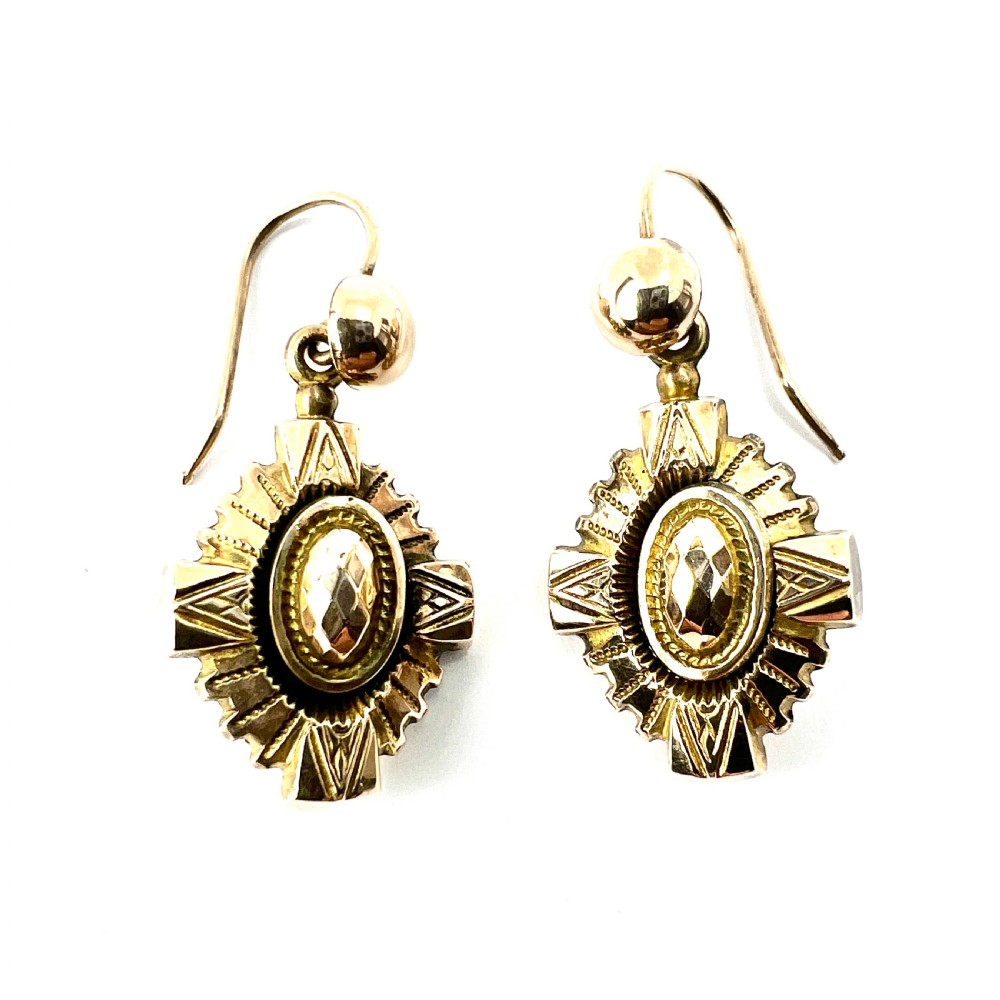 Victorian 9CT Gold Drop Earrings View IV