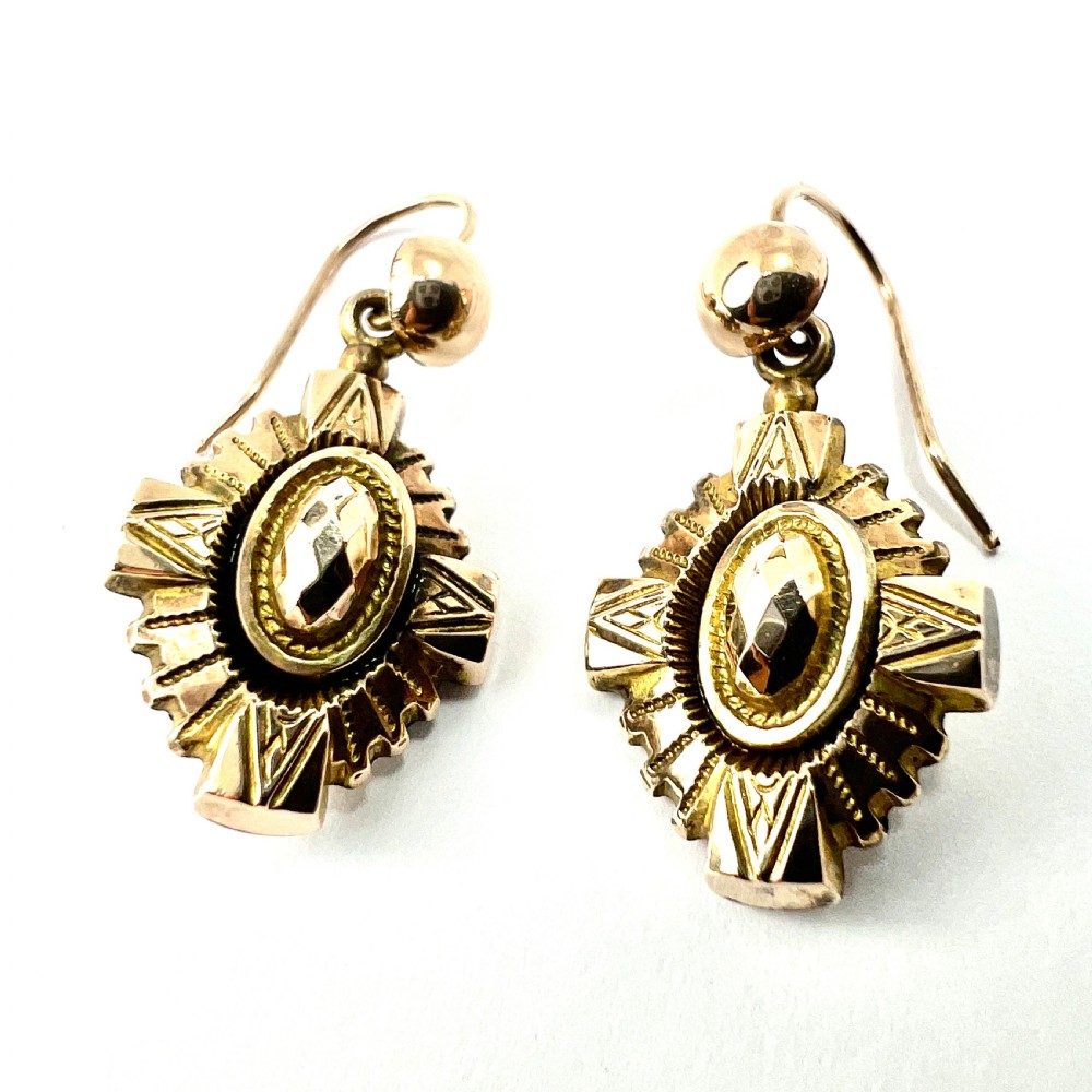 Victorian 9CT Gold Drop Earrings View VI