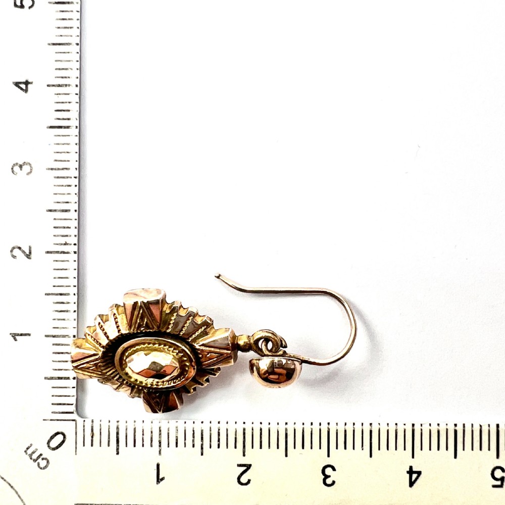Victorian 9CT Gold Drop Earrings View VII