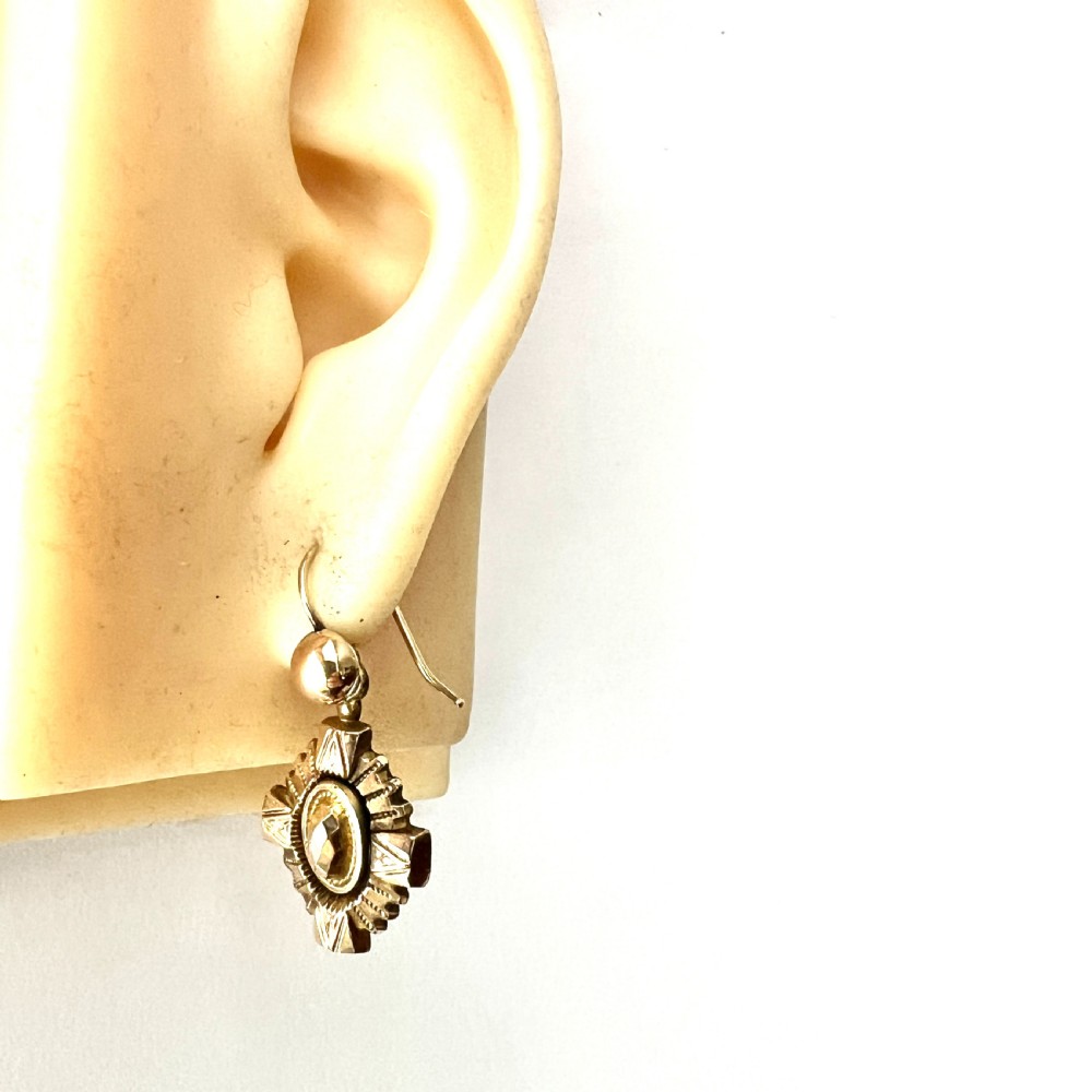 Victorian 9CT Gold Drop Earrings View VIII