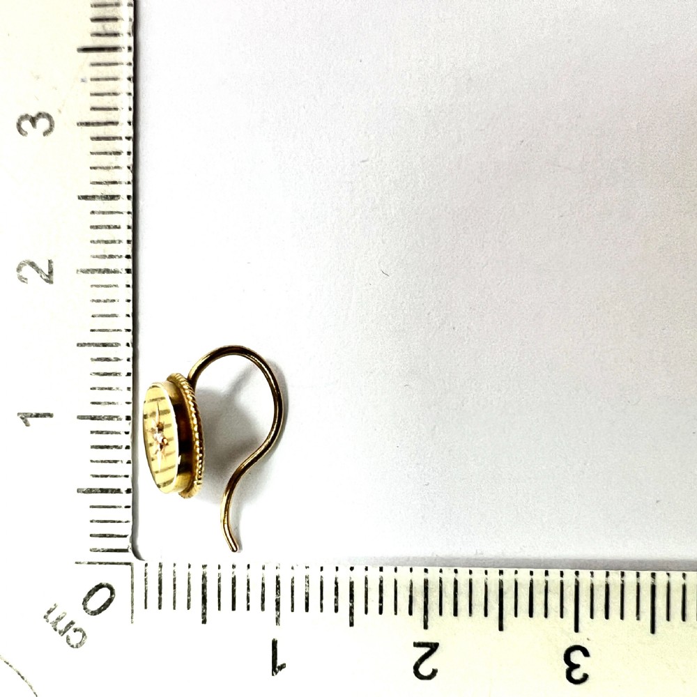 Tiny Victorian 15CT Gold and Diamond Earrings View VII