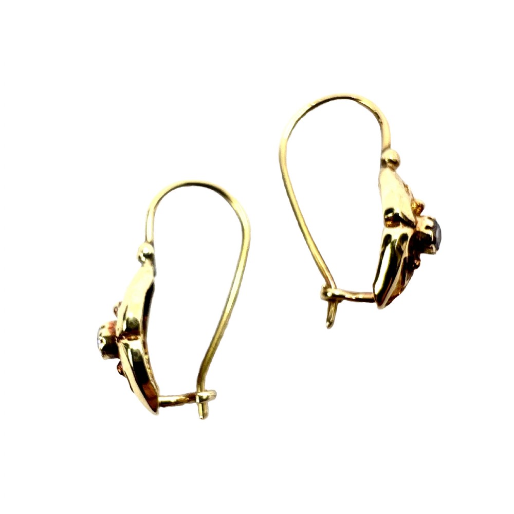 • Vintage 14CT Gold Tanzanite Earrings View V