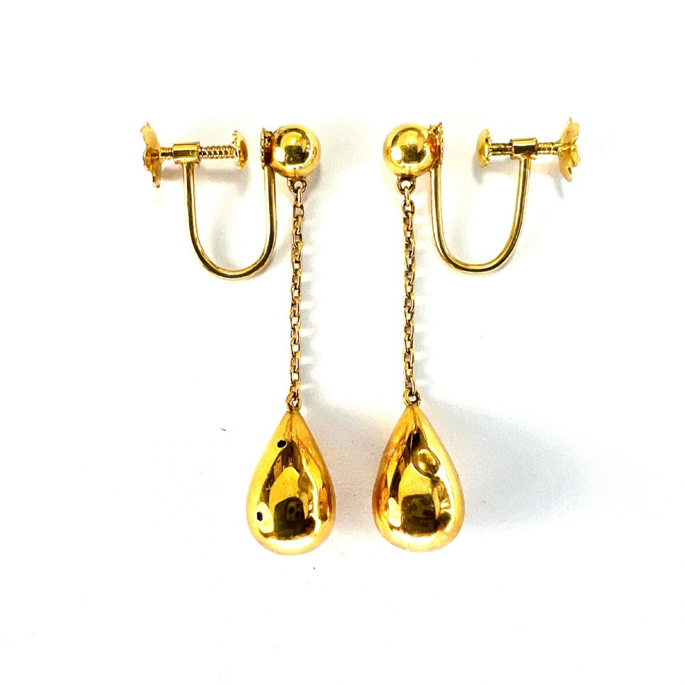 Victorian Gold Chain Teardrop Earrings