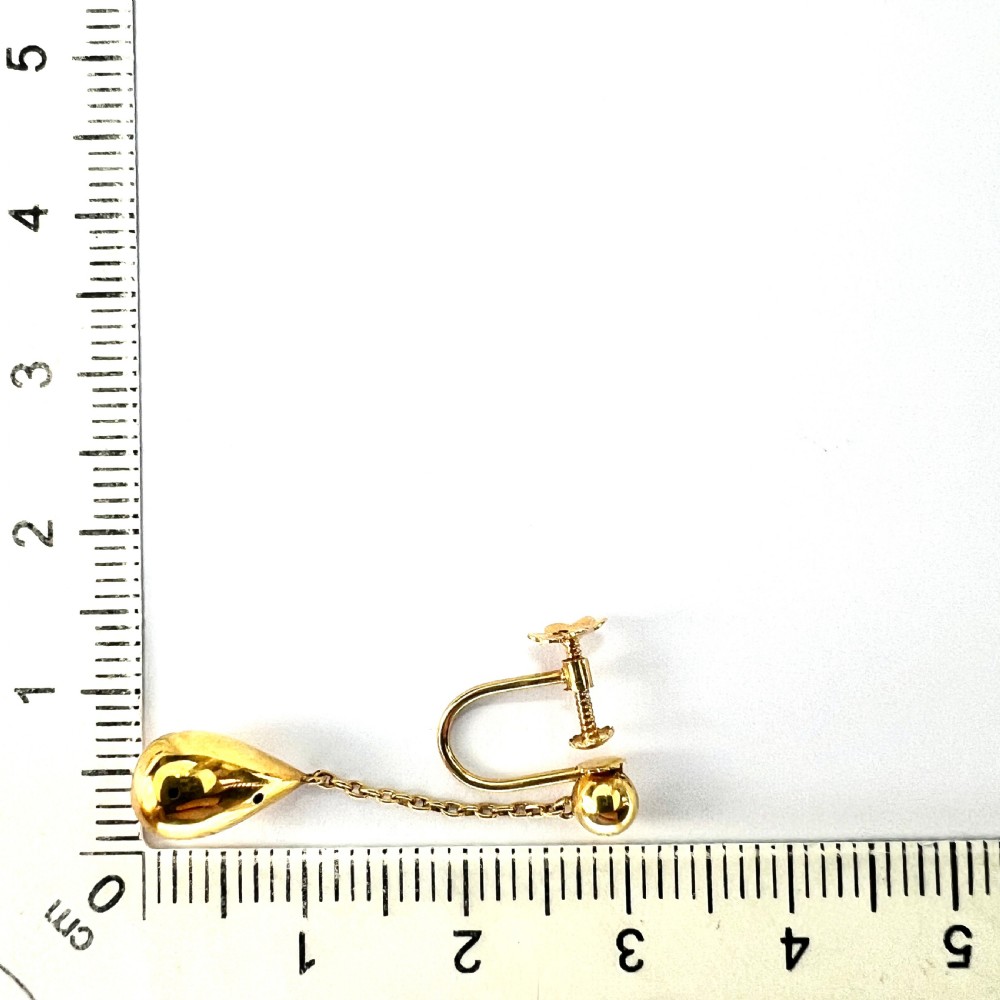 Victorian Gold Chain Teardrop Earrings View VII
