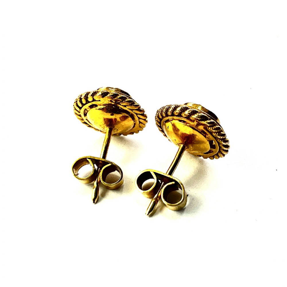 Victorian Star-set Pearl Gold Stud Earrings View VII