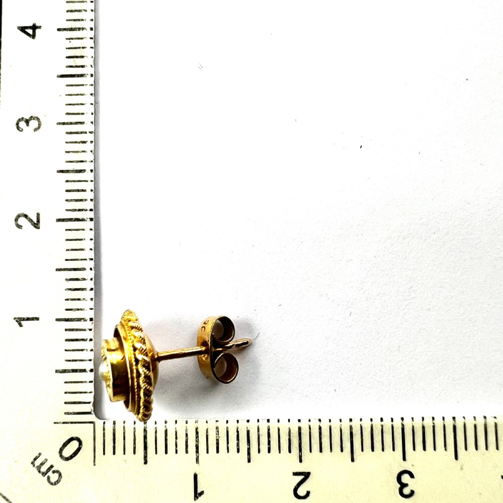 Victorian Star-set Pearl Gold Stud Earrings View VIII