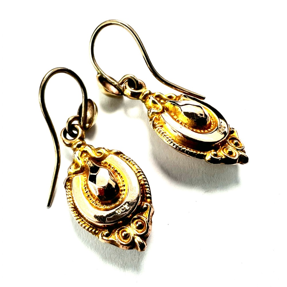 • Victorian 9CT Gold Horseshoe Drop Earrings View III