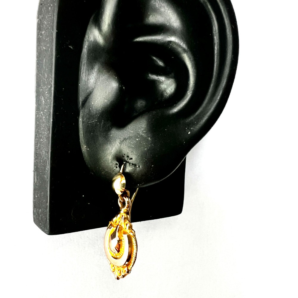 • Victorian 9CT Gold Horseshoe Drop Earrings View VI