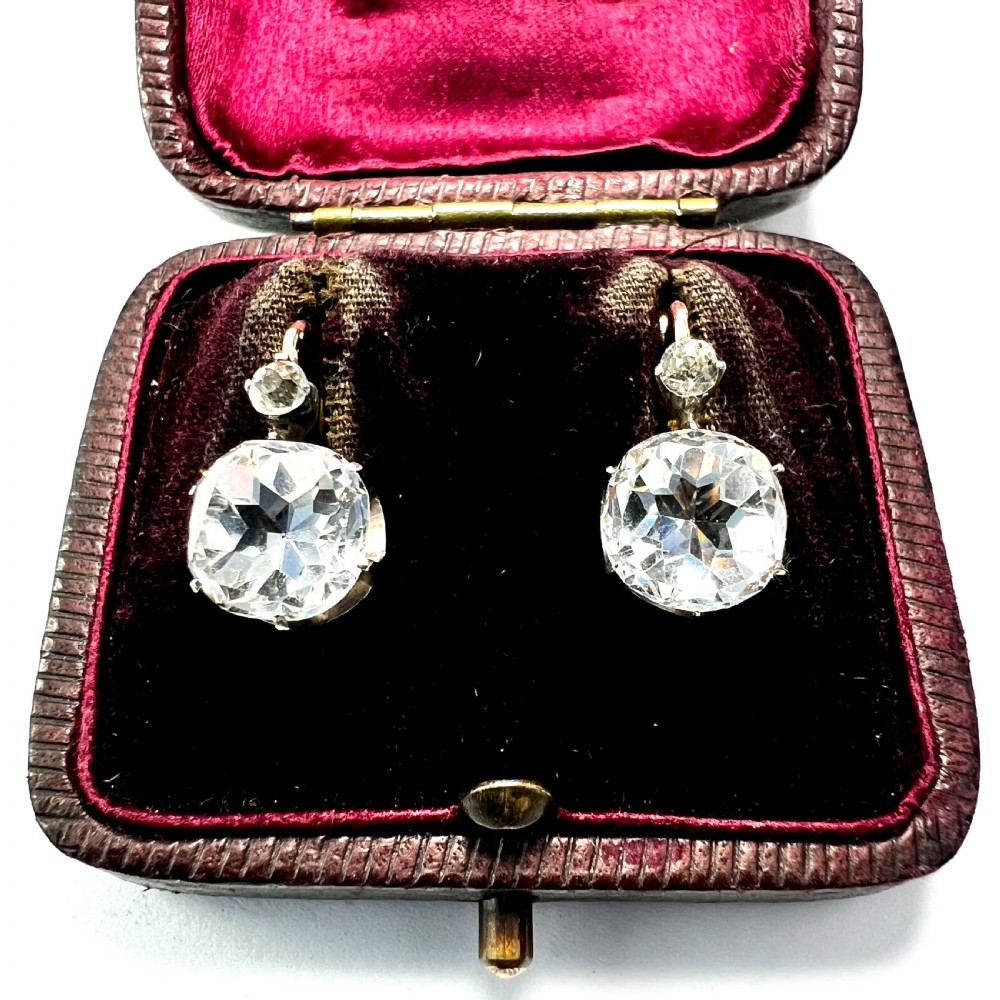 Antique Gold and Silver Paste Dormeuse Earrings