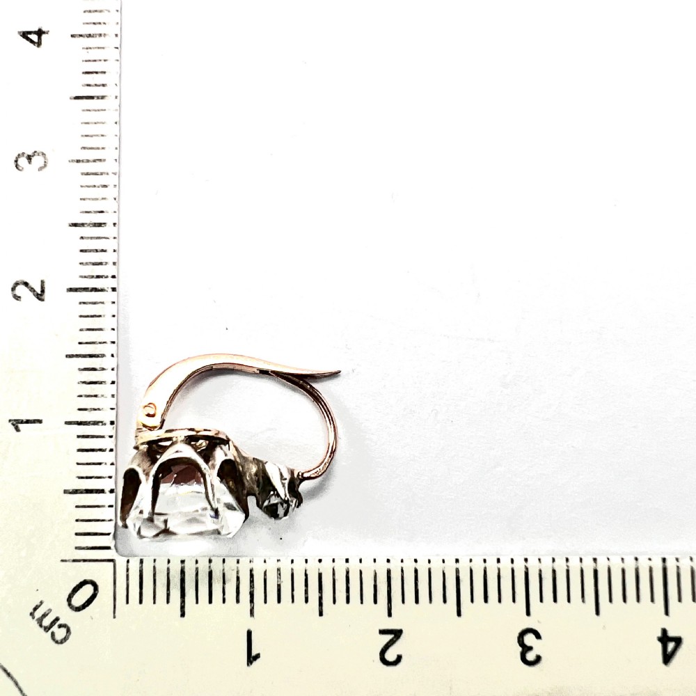Antique Gold and Silver Paste Dormeuse Earrings View IV