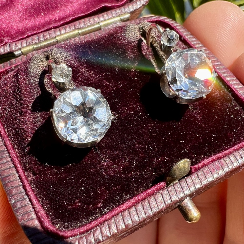 Antique Gold and Silver Paste Dormeuse Earrings View VI