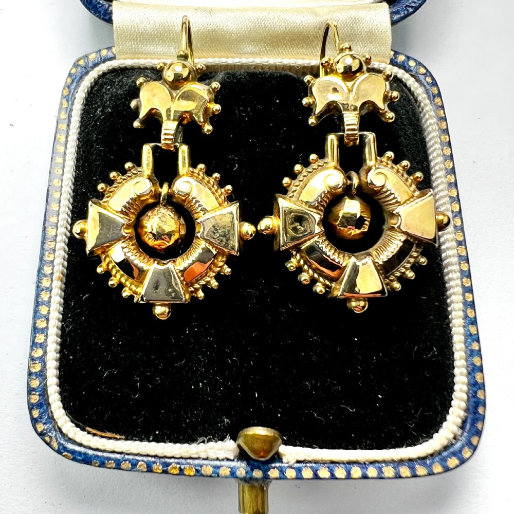 Victorian 9CT Gold Articulated Drop Earrings