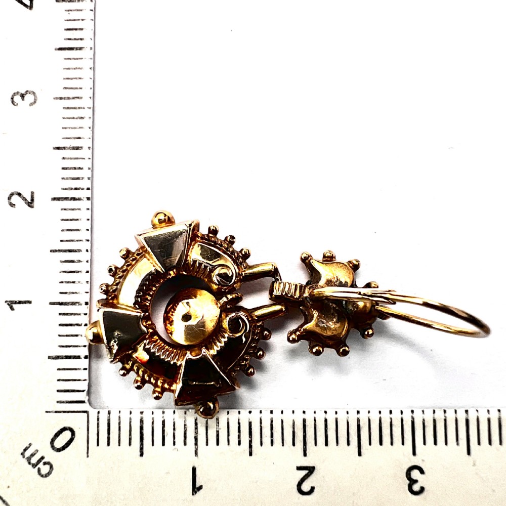 Victorian 9CT Gold Articulated Drop Earrings View III