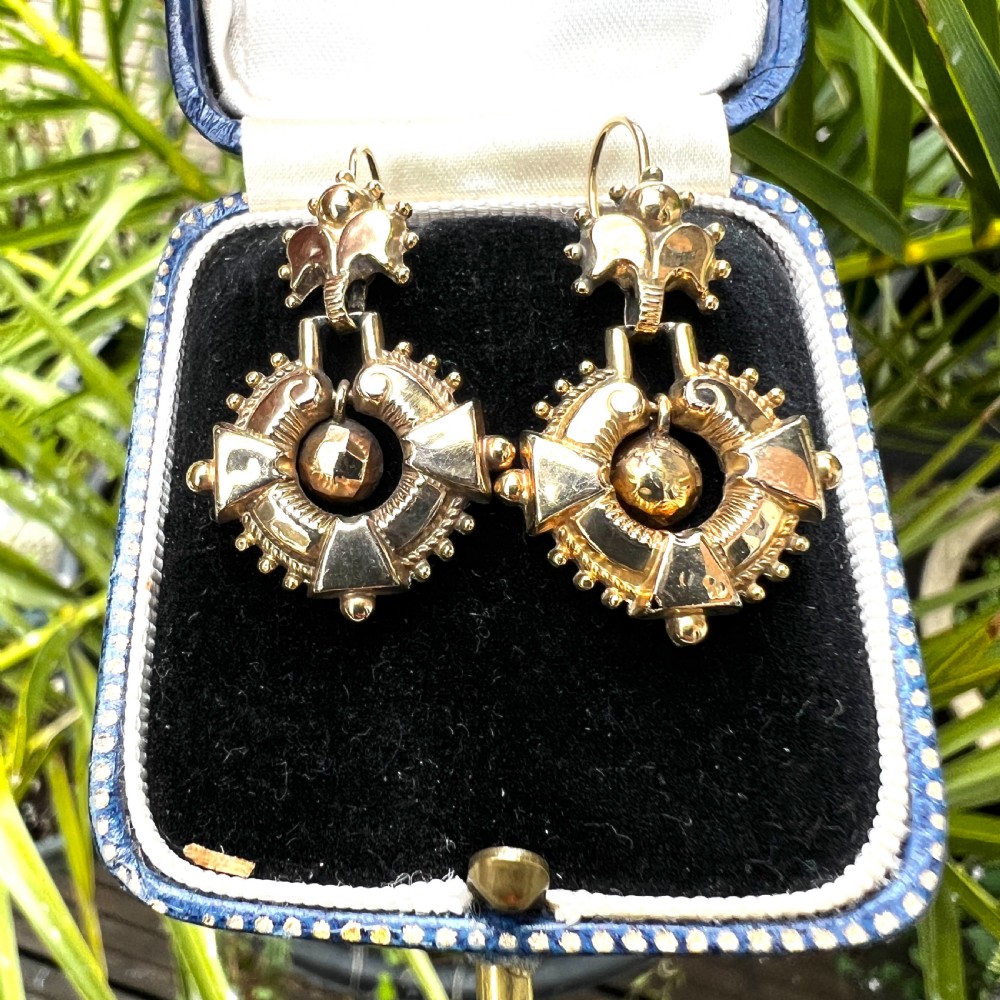 Victorian 9CT Gold Articulated Drop Earrings View VI