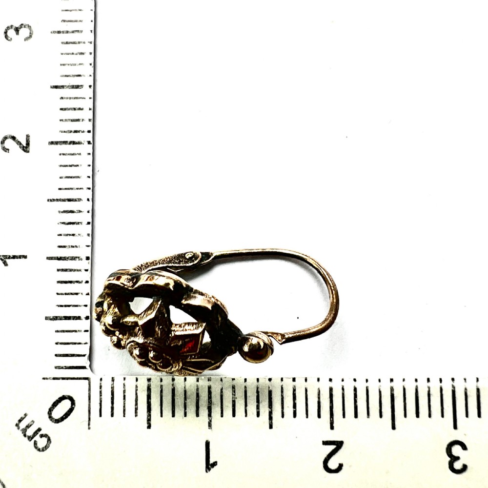 Victorian Rolled Gold Floral Dormeuse Earrings View VIII