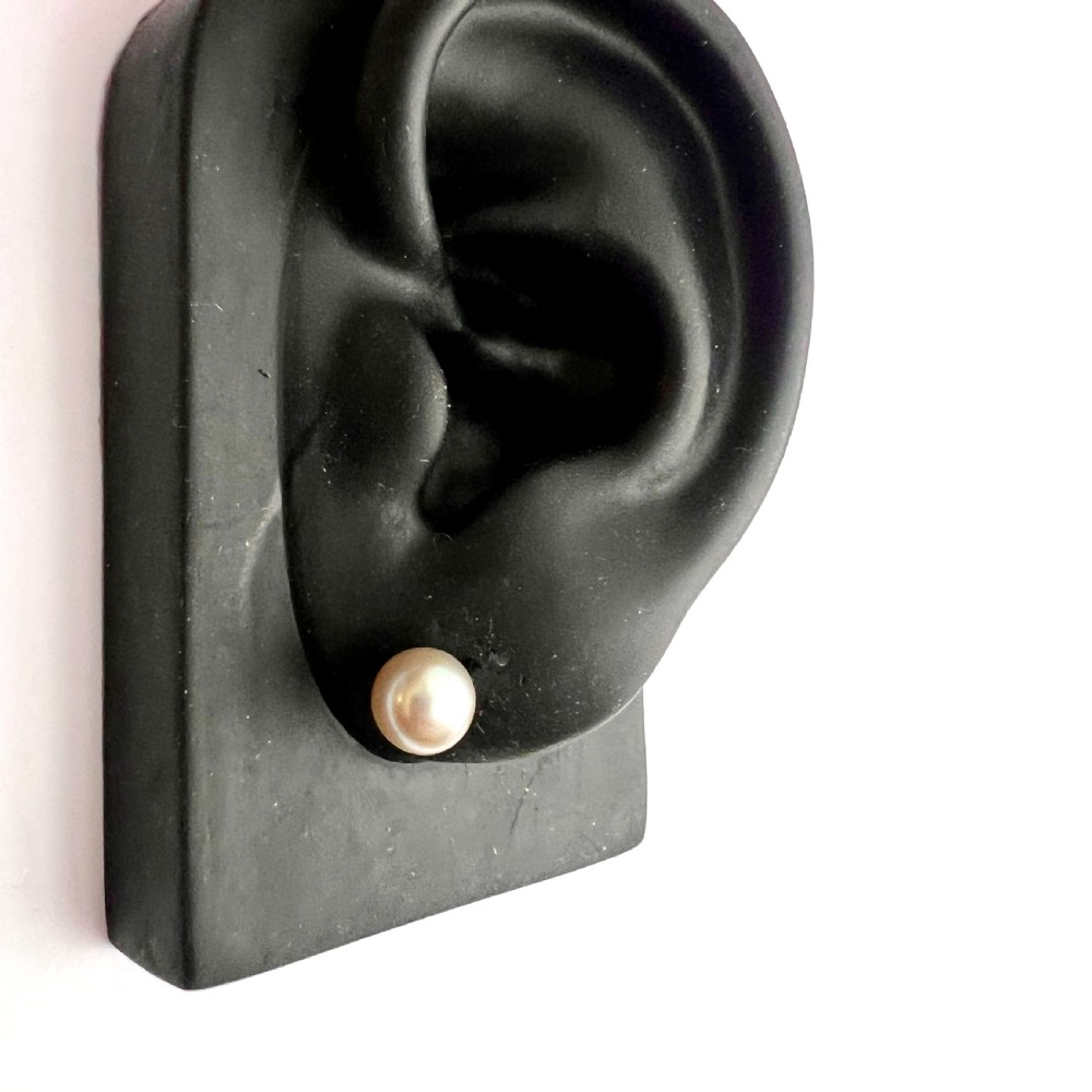 Vintage Mikimoto Cultured Pearl Stud Earrings in 9CT Gold View VII