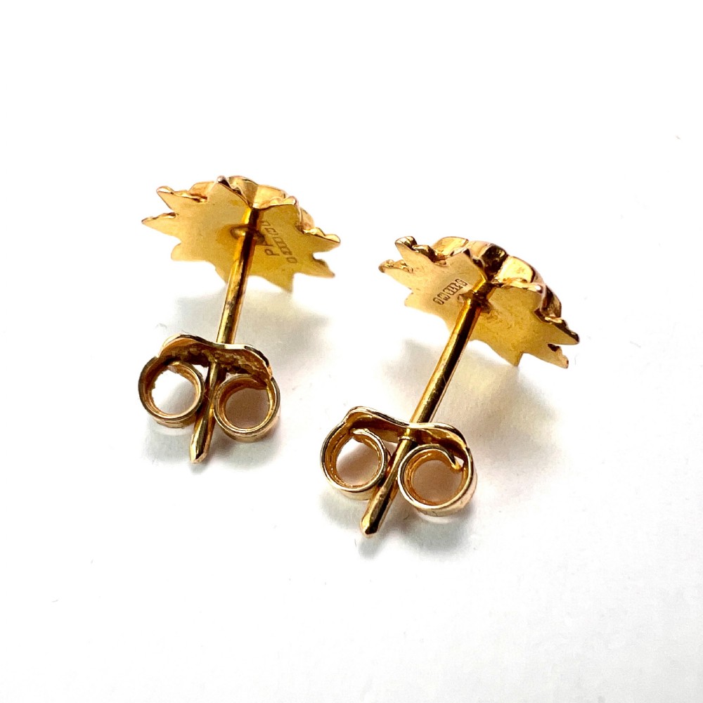 Victorian Style 9CT Gold Sunburst Stud Earrings View IV