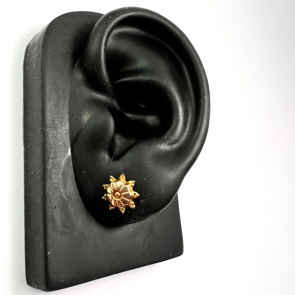 Victorian Style 9CT Gold Sunburst Stud Earrings View VII