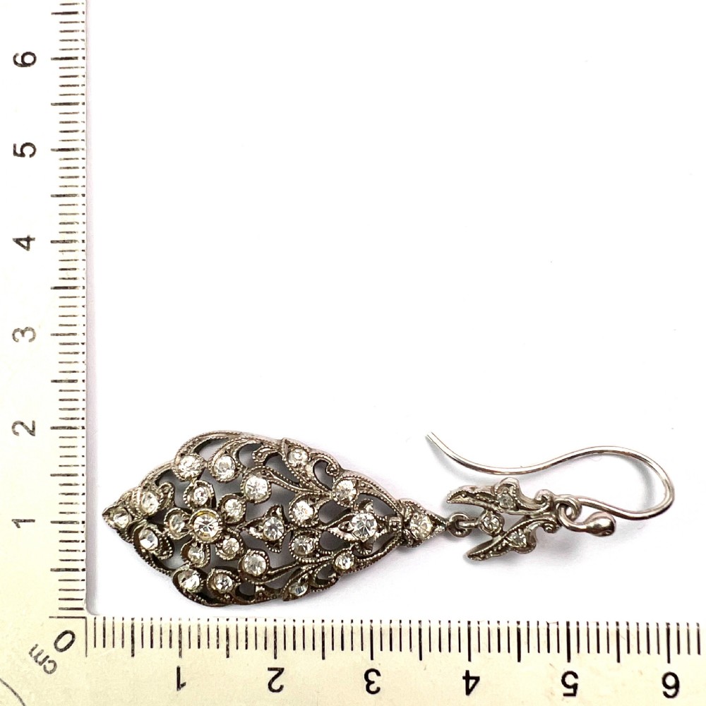 Victorian Silver Paste Chandelier Earrings View VII
