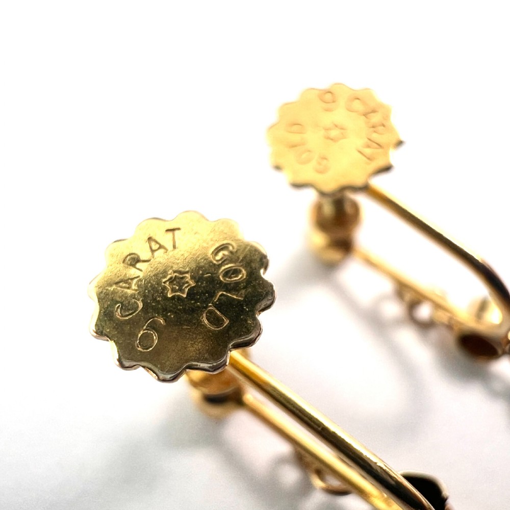 Edwardian Gold Pearl and Peridot Drop Earrings View VI