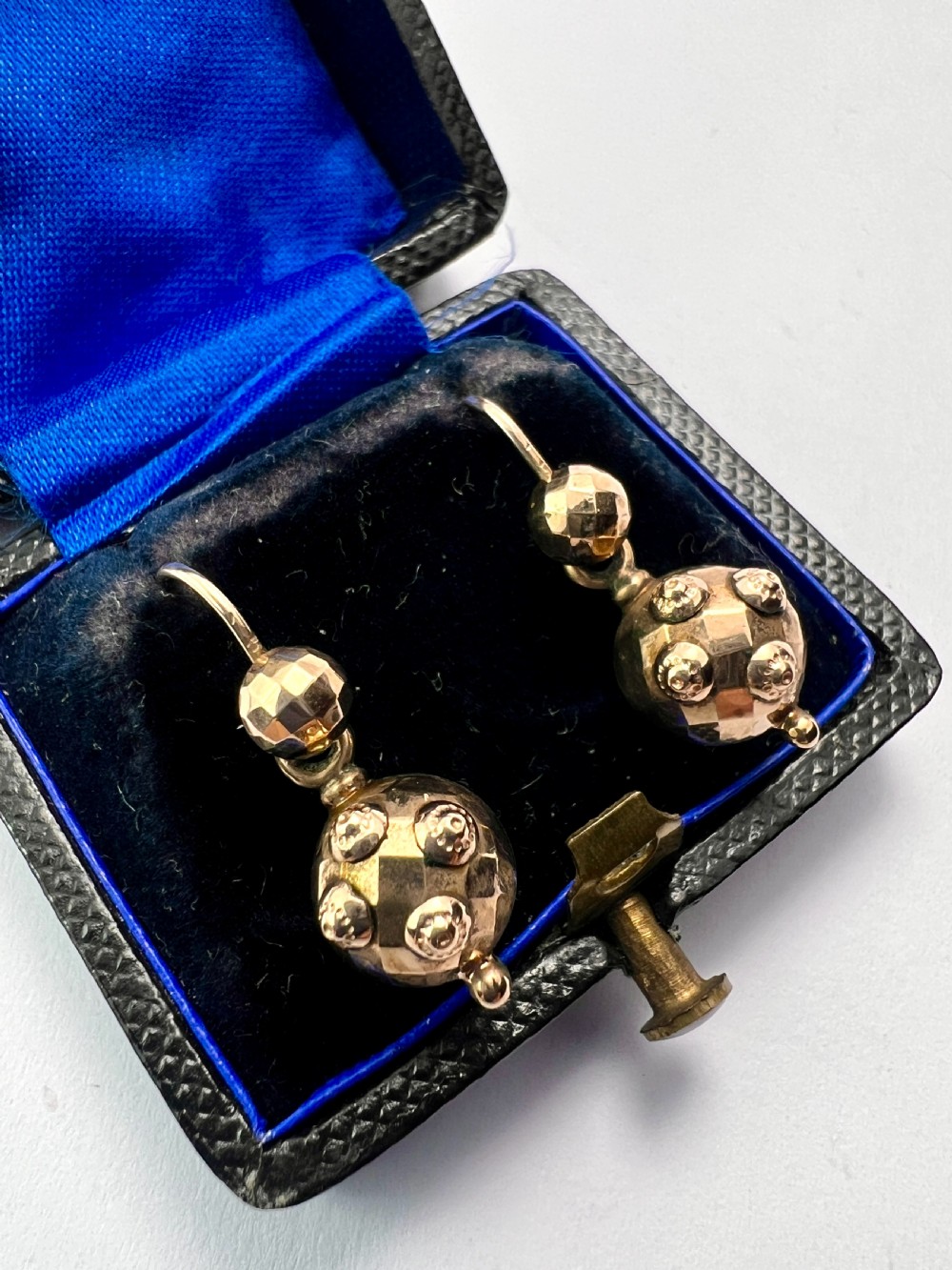 Victorian 9CT Gold Orb Drop Earrings View III