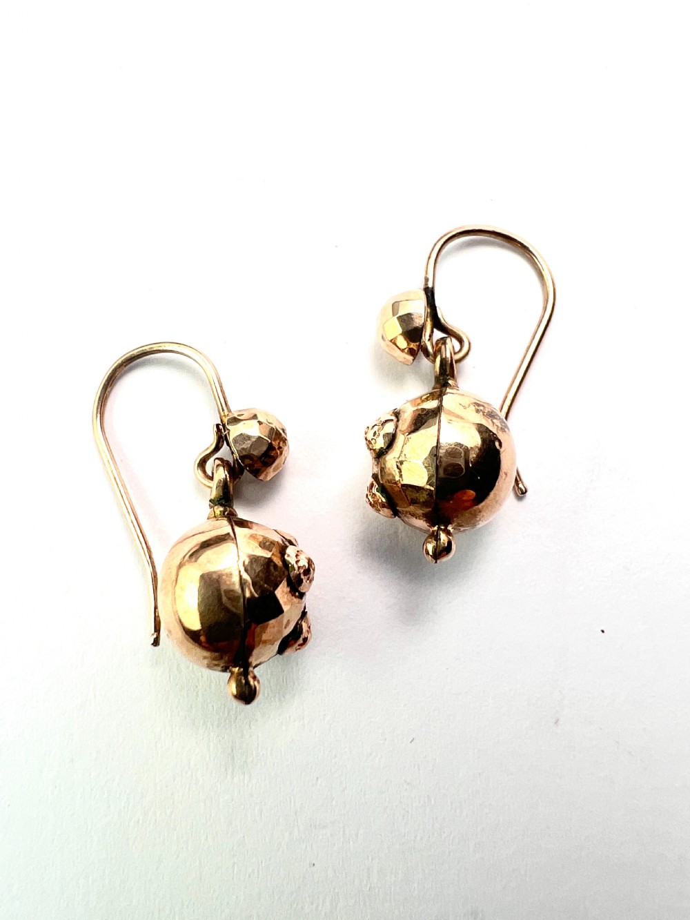 Victorian 9CT Gold Orb Drop Earrings View V