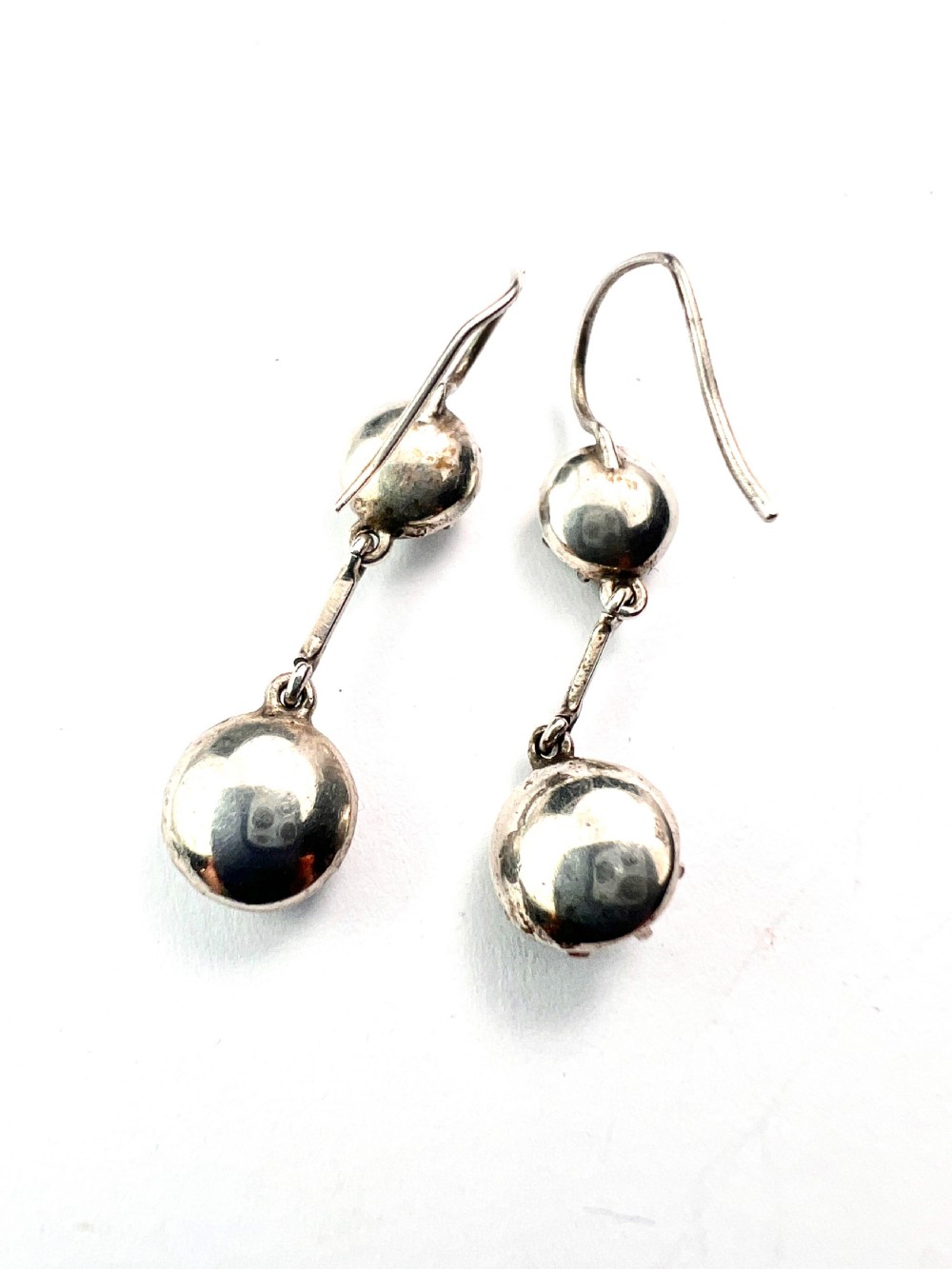 Georgian Silver Diamond Paste Drop Earrings View IV