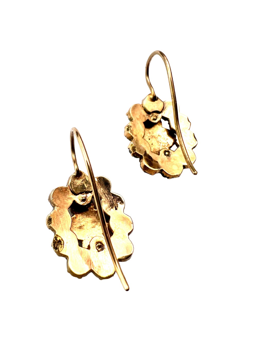 Victorian Gold Bohemian Garnet Cluster Earrings View VI