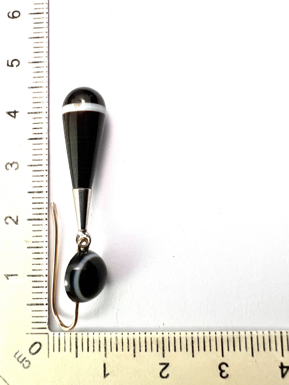 Victorian Agate Gold and Silver Teardrop Earrings View VIII