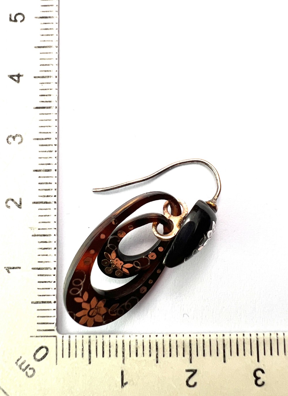 Small Victorian Gold and Silver Pique Hoop Earrings View IV