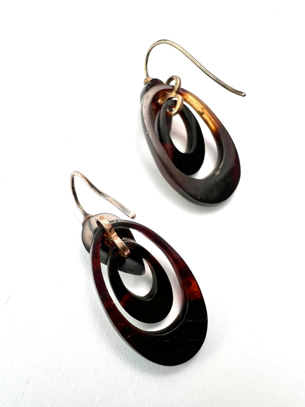 Small Victorian Gold and Silver Pique Hoop Earrings View IX