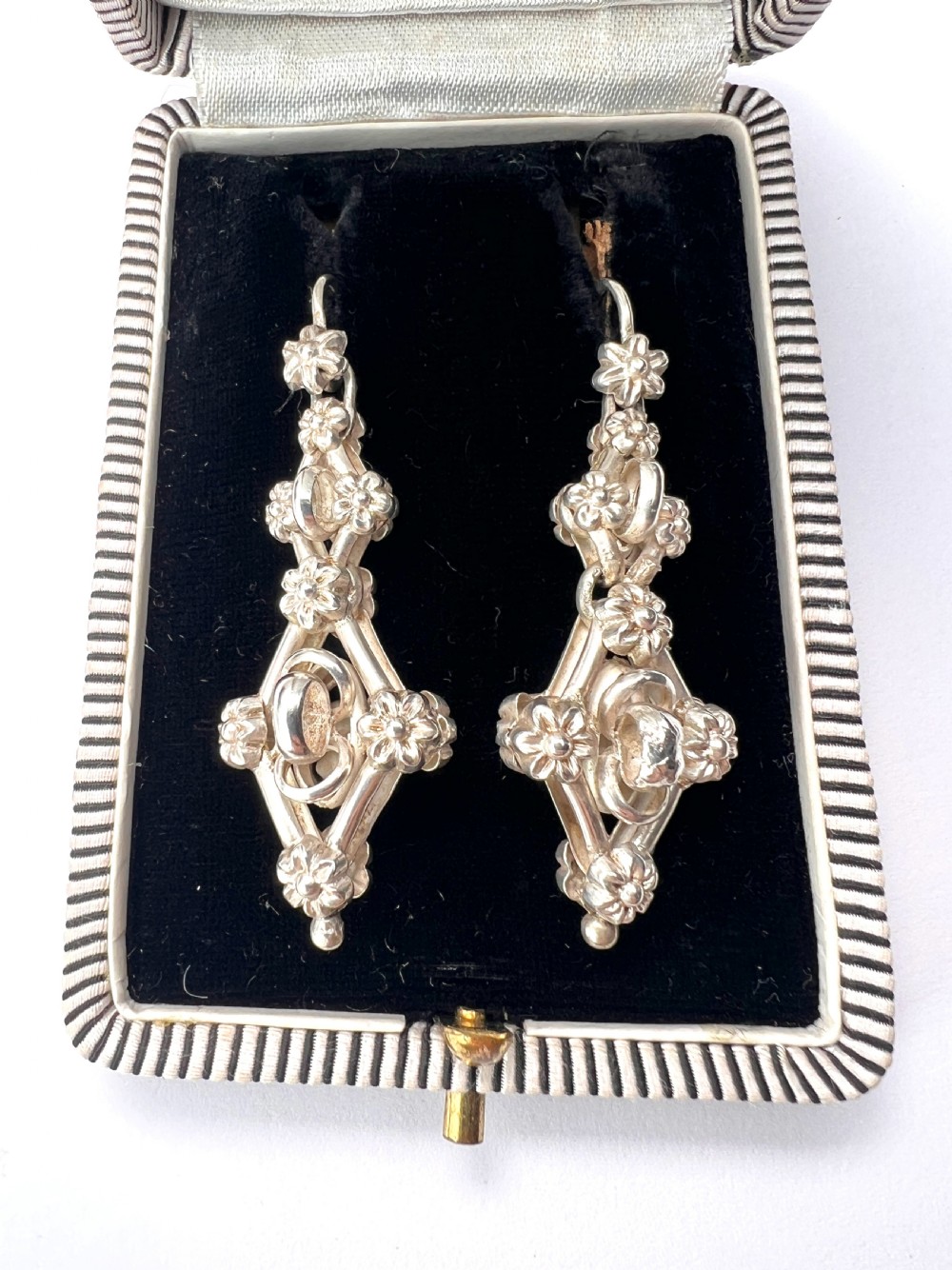 Victorian Silver Entwined Drop Earrings