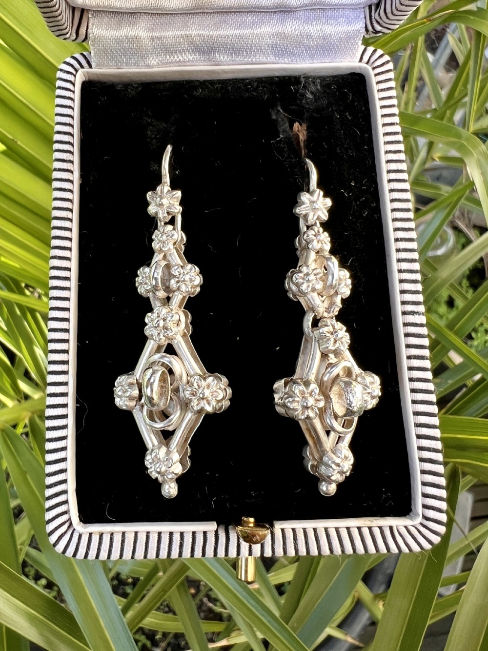 Victorian Silver Entwined Drop Earrings View VII