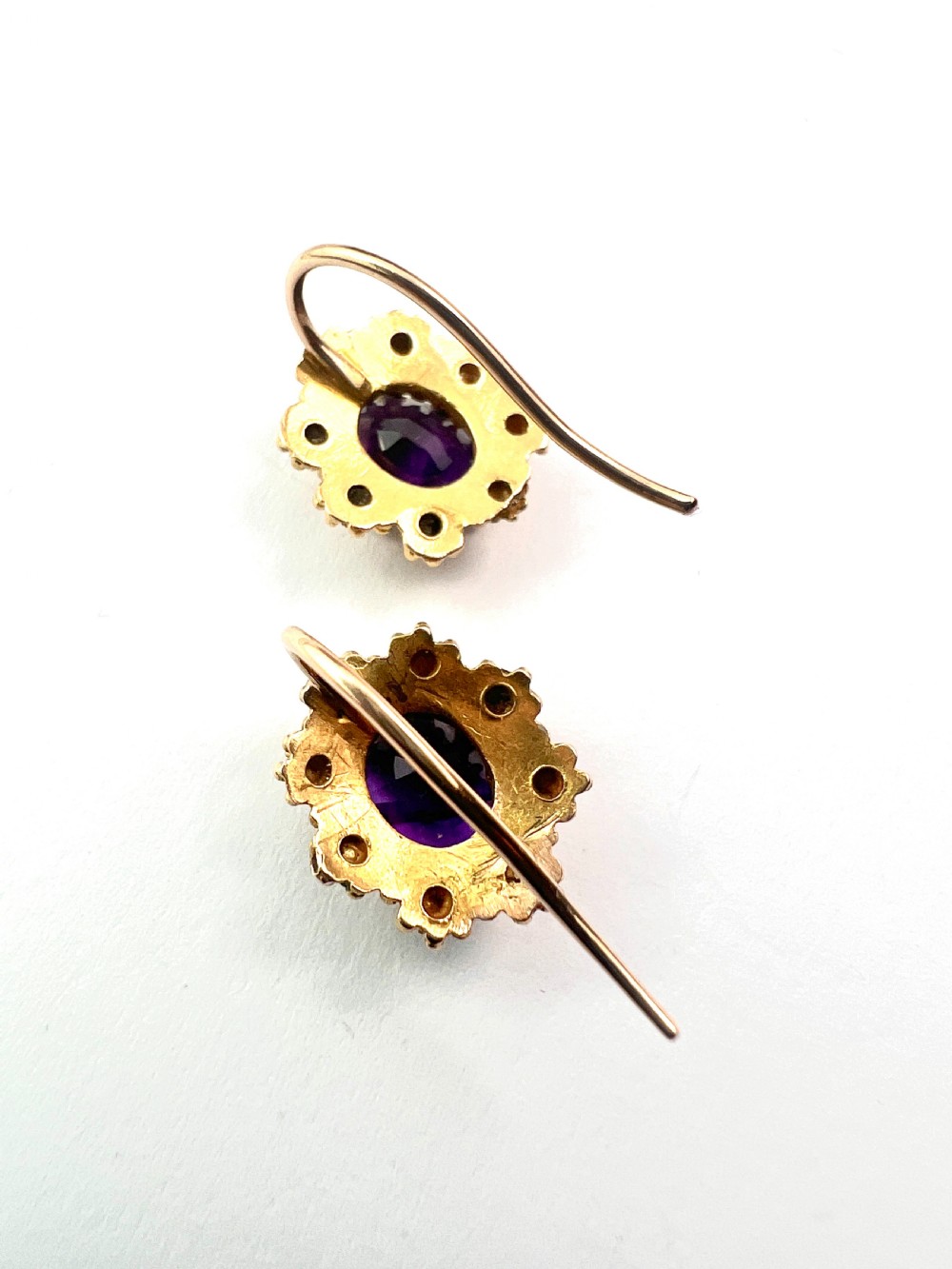 Victorian Amethyst Gold Cannetille Earrings View VI