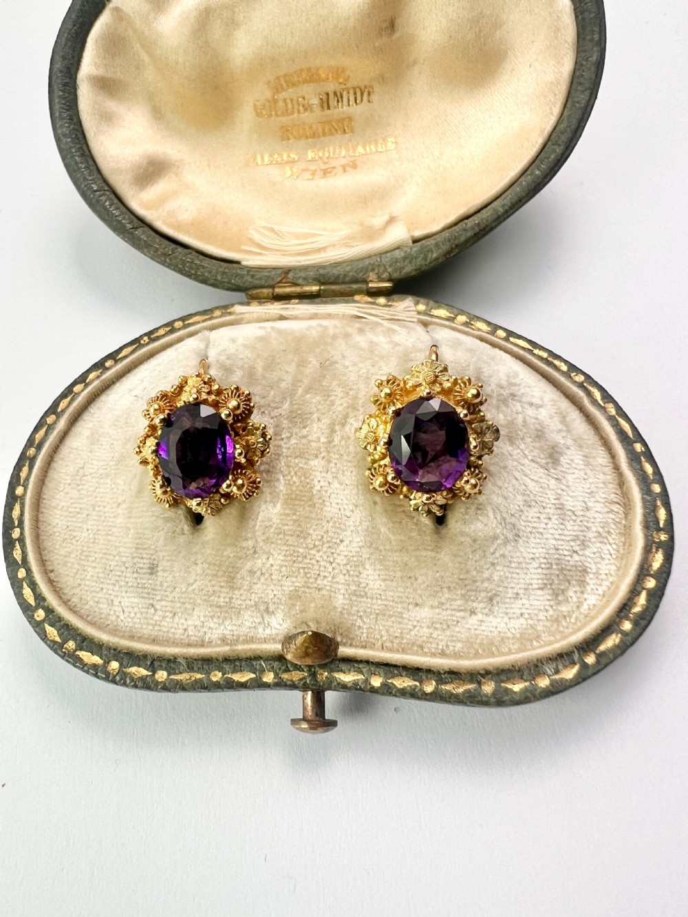 Victorian Amethyst Gold Cannetille Earrings View XI