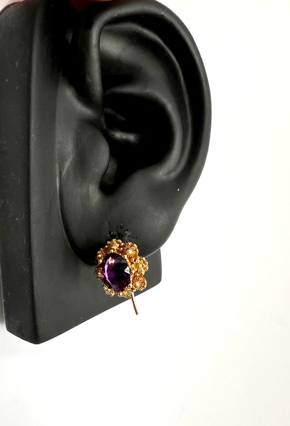 Victorian Amethyst Gold Cannetille Earrings View XIV