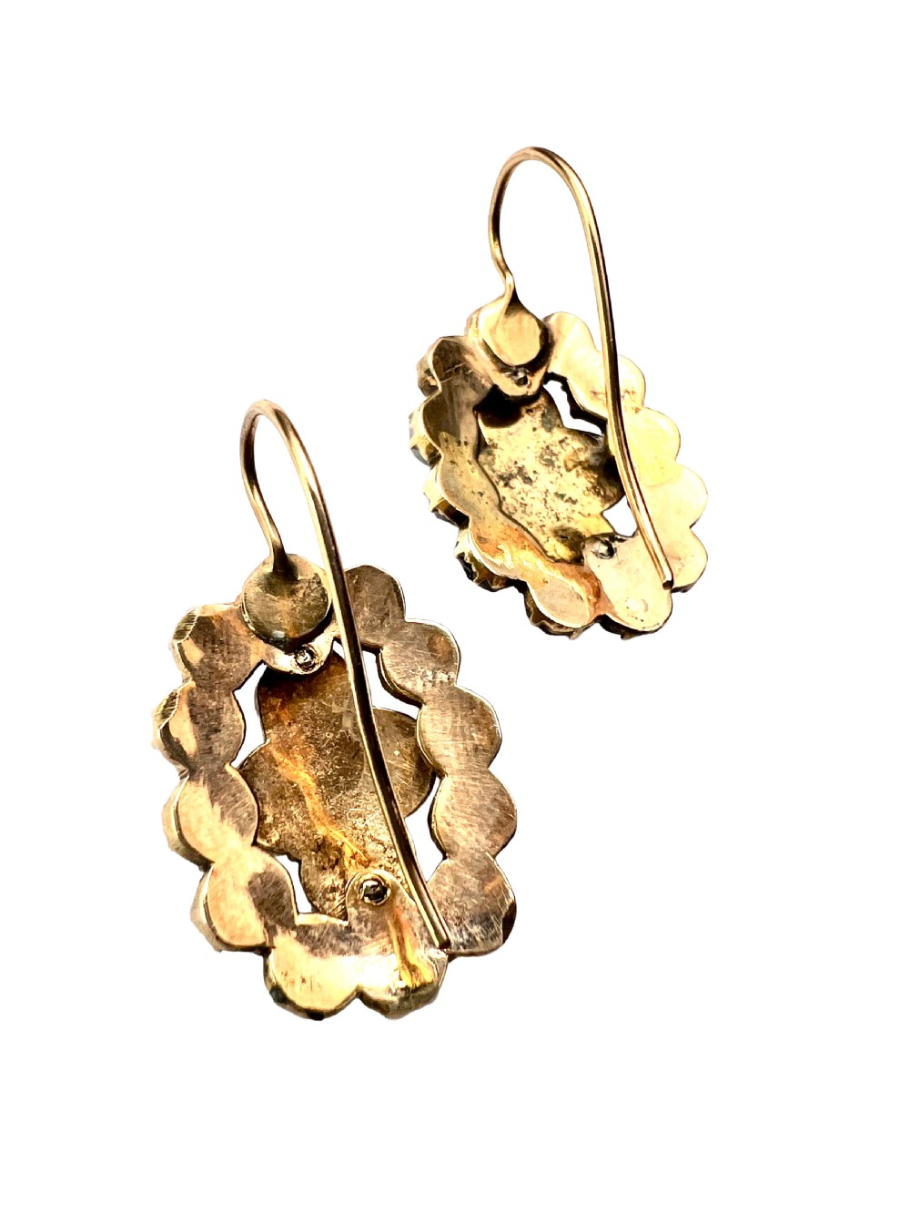 Large Victorian Gold Bohemian Garnet Cluster Earrings View VI