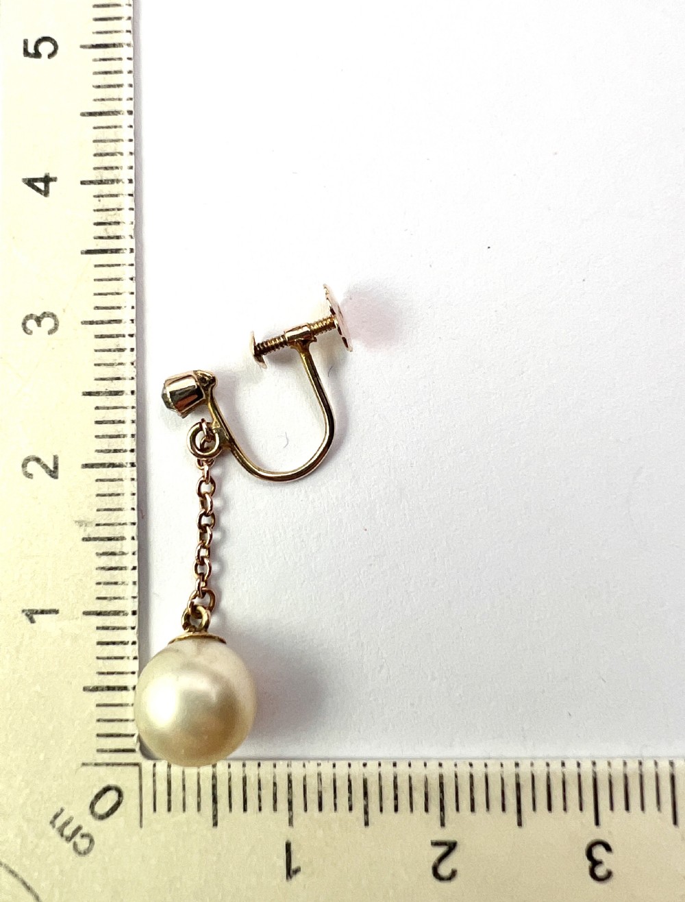 Antique 9CT Gold Pearl Chain Drop Earrings View VIII