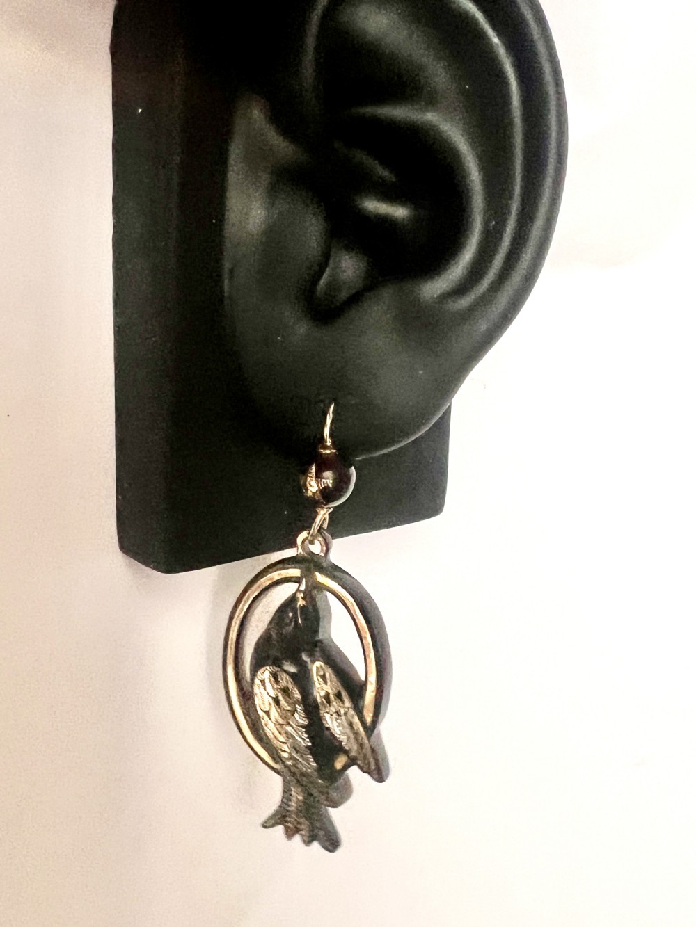 Victorian Gold and Silver Pique Bird Star Earrings View VIII