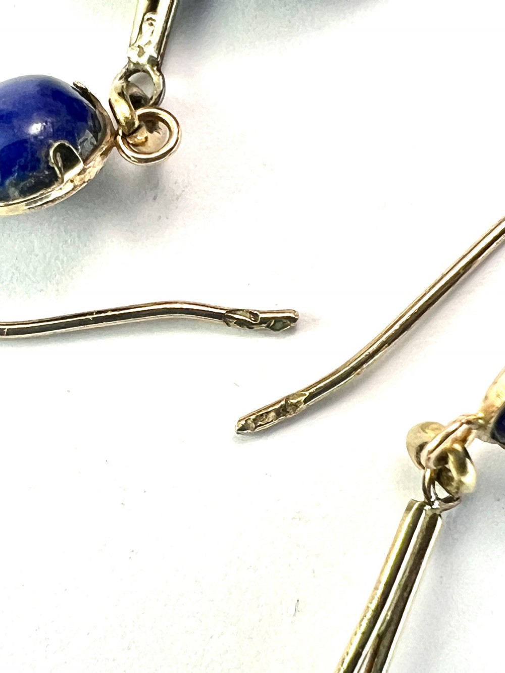Rare Art Deco Lapis Lazuli Gold Torus Earrings View VII