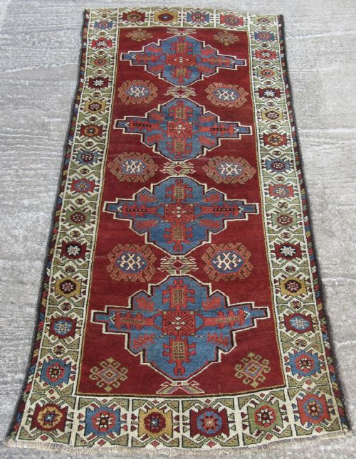 Antique East Anatolian Turkish Yuruk Kurdish Long Rug.