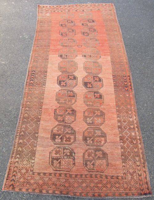 Antique Ersari Afghan Hall Runner Long Rug. 2nd Half 19th Century. Lovely Soft Colour.
