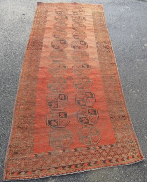 fig 1. ANTIQUE ERSARI AFGHAN HALL RUNNER LONG RUG. 2ND HALF 19TH CENTURY. LOVELY SOFT COLOUR.