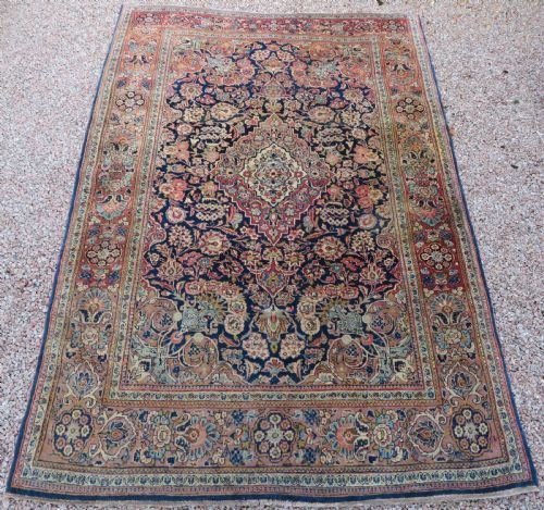 Antique Kashan Rug. Beautiful Soft Abrashed Colours. Kurk Wool.