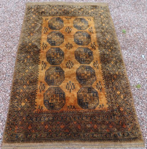 fig 1. OLD GOLD AFGHAN ERSARI VILLAGE RUG. GOLDEN AFGHAN RUG.