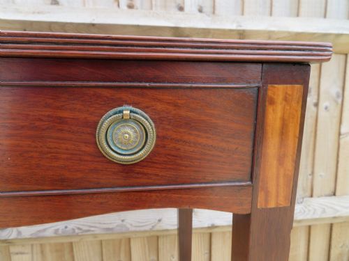 A VERY ELEGANT EARLY 19TH CENTURY MAHOGANY SATINWOOD INLAID SIDE LAMP WRITING TABLE - ADDITIONAL PHOTO 12